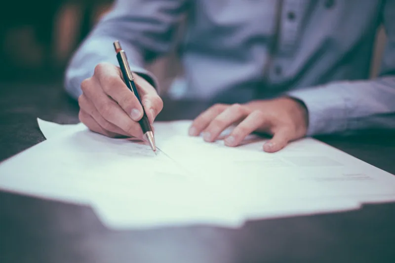 Probate documents on a desk